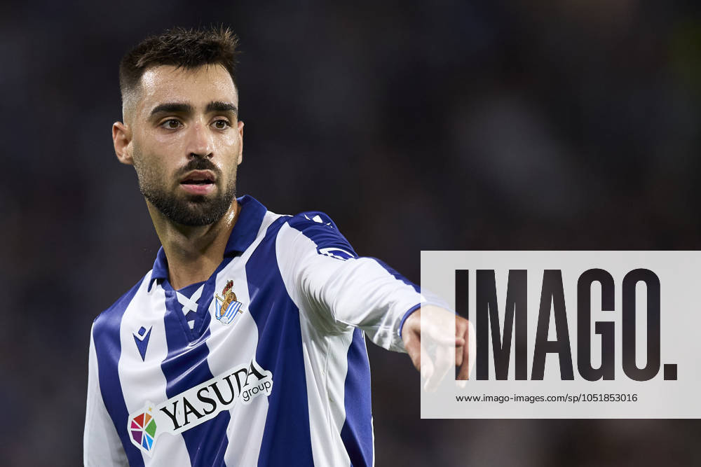 LaLiga EA Sports - Real Sociedad v Atletico de Madrid Brais Mendez of Real Sociedad reacts during the LaLiga EA Sports match between Real Sociedad and Atletico de Madrid at Reale Arena on October 6, 2024, in San Sebastian, Spain. San Sebastian Reale Arena Basque Country Spain RL_RSOvATM_000121