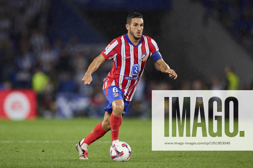 LaLiga EA Sports - Real Sociedad v Atletico de Madrid Koke Resurreccion of Atletico de Madrid in action during the LaLiga EA Sports match between Real Sociedad and Atletico de Madrid at Reale Arena on October 6, 2024, in San Sebastian, Spain. San Sebastian Reale Arena Basque Country Spain RL_RSOvATM_000147