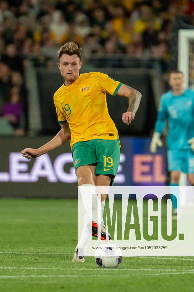 Adelaide, Australia, October 10th 2024: Harry Souttar (19 Australia) passes the ball during the FIFA World Cup, WM, Weltmeisterschaft, Fussball 2026 AFC Asian Qualifiers Round 3 game between Australia and China PR at Adelaide Oval in Adelaide, Australia. (Noe Llamas SPP)