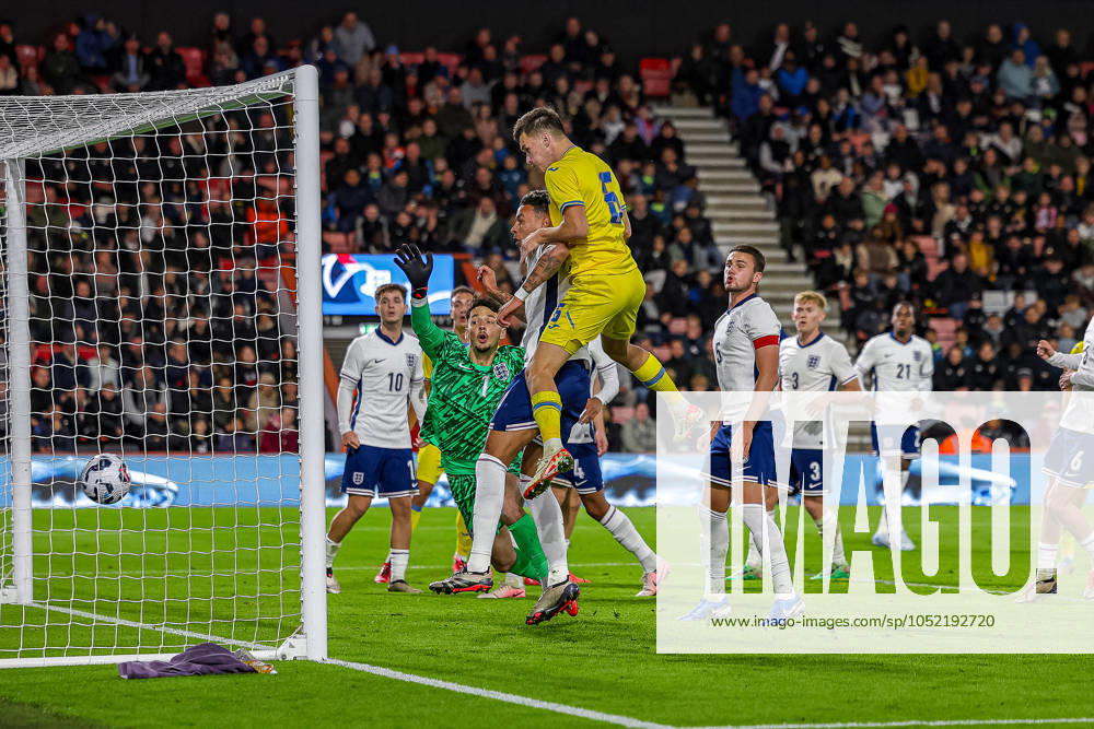 U21, U 21 England v Ukraine U21 UEFA EUROPEAN CHAMPIONSHIPS 11 10 2024. Group F Goal 0-1 Taras Mykhavko of Ukraine scores a goal during the U21 UEFA EUROPEAN CHAMPIONSHIPS match between U21 England and U21 Ukraine at the Vitality Stadium, Bournemouth, England on 11 October 2024. Editorial use only ,