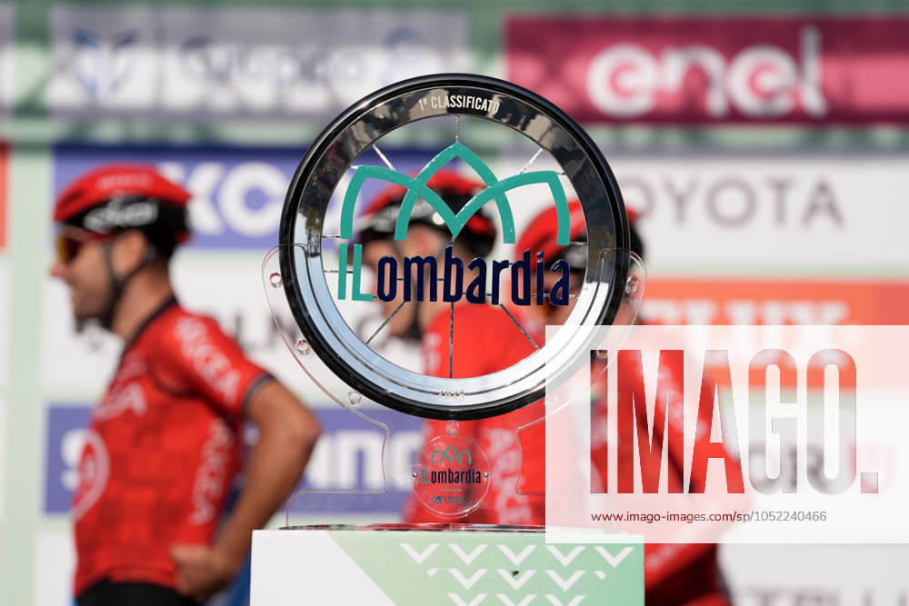The trophy during the 118th edition of the Il Lombardia a 255 km one day race from Bergano to Como on October 12, 2024, Italy.