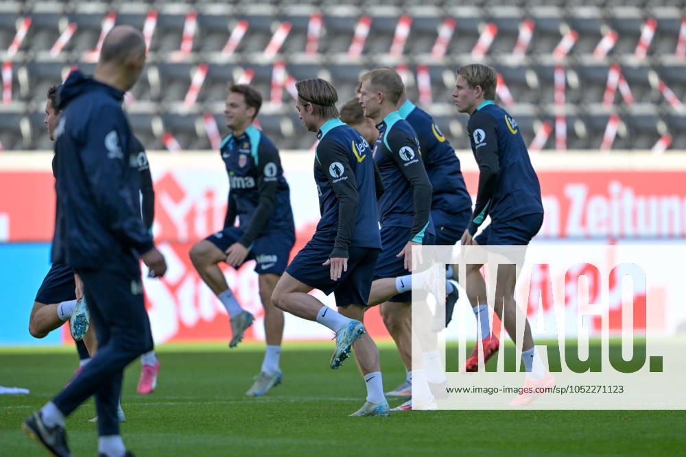SOCCER - NL, AUT vs NOR LINZ,AUSTRIA,12.OCT.24 - SOCCER - UEFA Nations League, group stage, OEFB international match, Länderspiel, Nationalmannschaft Austria vs Norway, preview, training Team NOR. Image shows the team of NOR. GEPAxpictures xDanielaxMoser