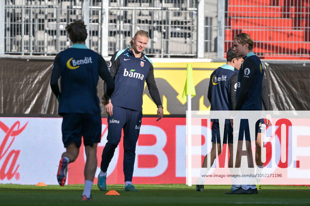 SOCCER - NL, AUT vs NOR LINZ,AUSTRIA,12.OCT.24 - SOCCER - UEFA Nations League, group stage, OEFB international match, Länderspiel, Nationalmannschaft Austria vs Norway, preview, training Team NOR. Image shows Erling Braut Haaland (NOR). GEPAxpictures xDanielaxMoser