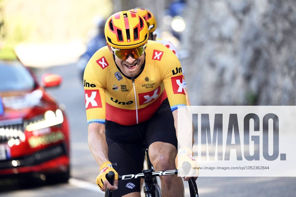 Paris - Nice 2023 - stage 8 NICE, FRANCE - MARCH 12 : Kristoff Alexander (NOR) of Uno-X Pro Cycling Team during stage 8 and final stage of the 81th edition of the Paris - Nice cycling race, a stage of 117,5km with start and finish in Nice on March 12, 2023 in Nice, France, 12 03 2023 ( Motordriver Kenny Verfaillie - Nice France