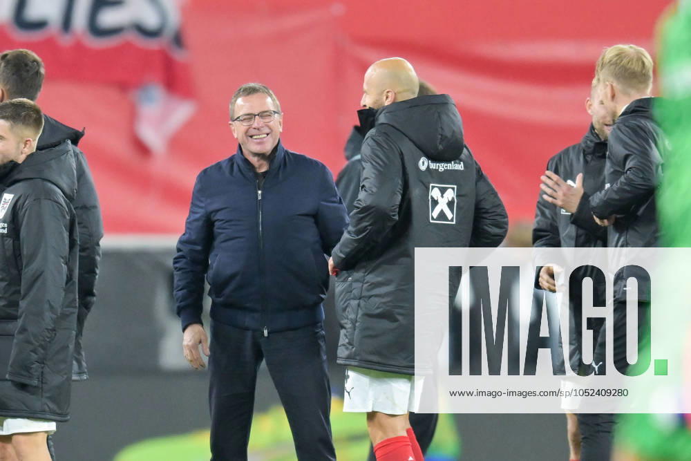 SOCCER - NL, AUT vs NOR LINZ,AUSTRIA,13.OCT.24 - SOCCER - UEFA Nations League, group stage, OEFB international match, Länderspiel, Nationalmannschaft Austria vs Norway. Image shows the rejoicing of head coach Ralf Rangnick (AUT). GEPAxpictures xDanielaxMoser
