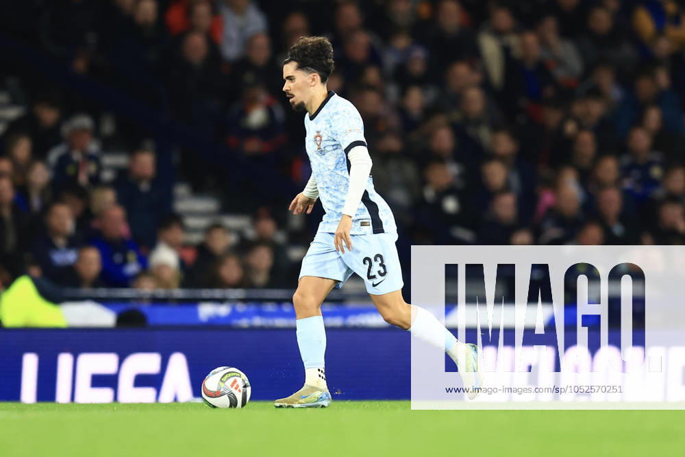15th October 2024; Hampden Park, Glasgow, Scotland: Nations League Group A Football, Scotland versus Portugal; Vitinha of Portugal on the ball ActionPlus12703770 DavidxYoung Content restricted for UK based newspaper