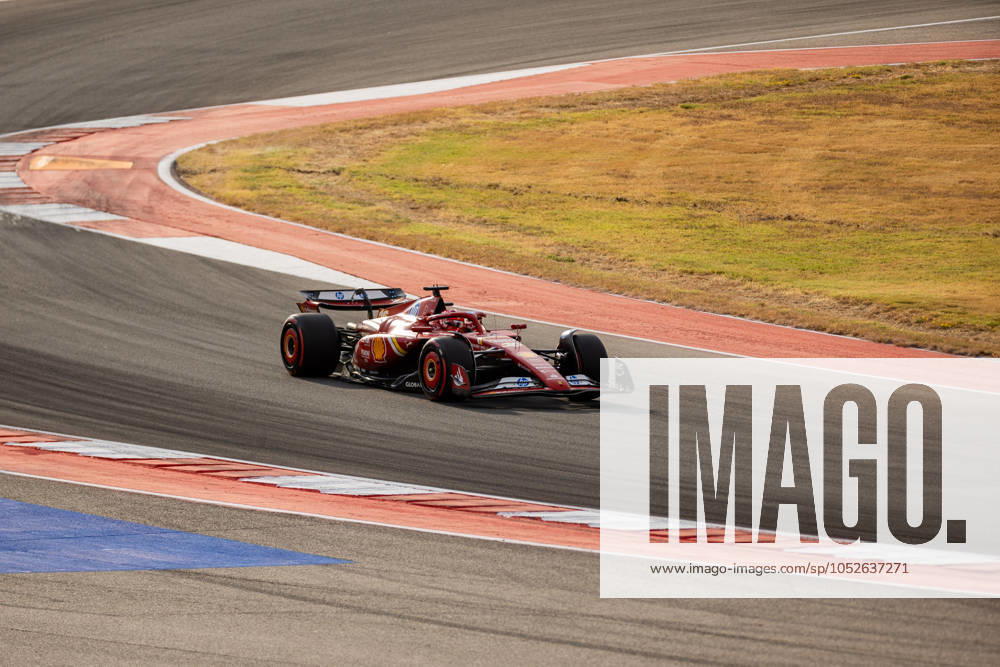 AUSTIN, TX - OCTOBER 18: Charles Leclerc (16) of Morocco and team Scuderia Ferrari drives during Sprint Qualifying at the Formula 1 Pirelli United States Grand Prix on October 18, 2024 at the Circuit of The Americas in Austin, TX. (Photo by Bob Kupbens Icon Sportswire) AUTO: OCT 18 F1 Pirelli United States Grand Prix Icon2410183991