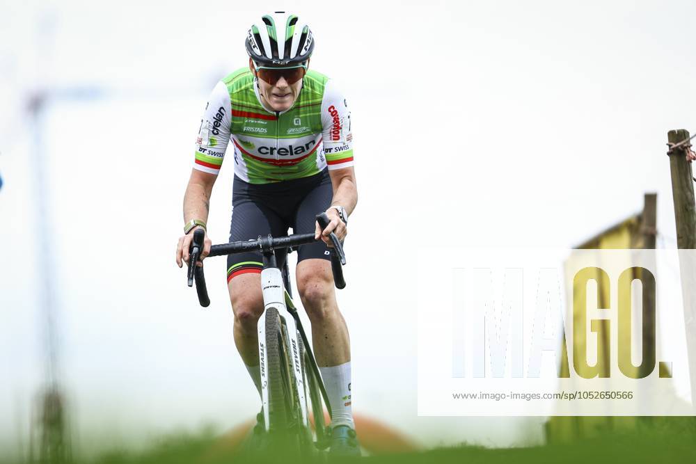 Belgian Marion Norbert Riberolle pictured in action during the women s elite race of the Exact Cross Essen, stage 2 (out of 6) in the Exact Cross cyclocross competition, Saturday 19 October 2024, in Essen. KRISTOFxVANxACCOM x102964711x