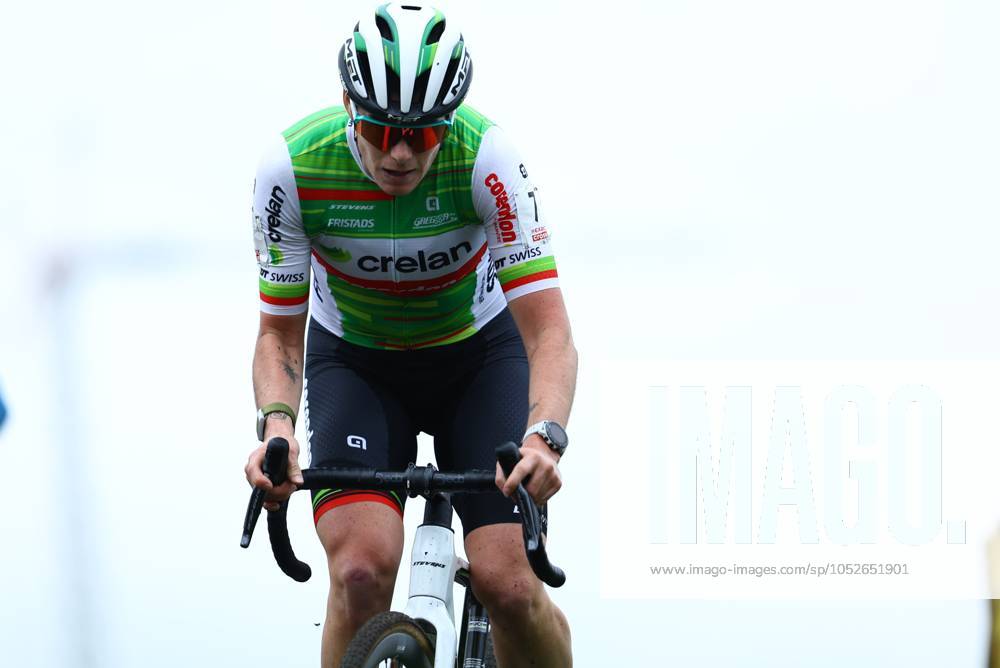 Belgian Marion Norbert Riberolle and pictured in action during the women s elite race of the Exact Cross Essen, stage 2 (out of 6) in the Exact Cross cyclocross competition, , in Essen. KRISTOFxVANxACCOM x102966878x