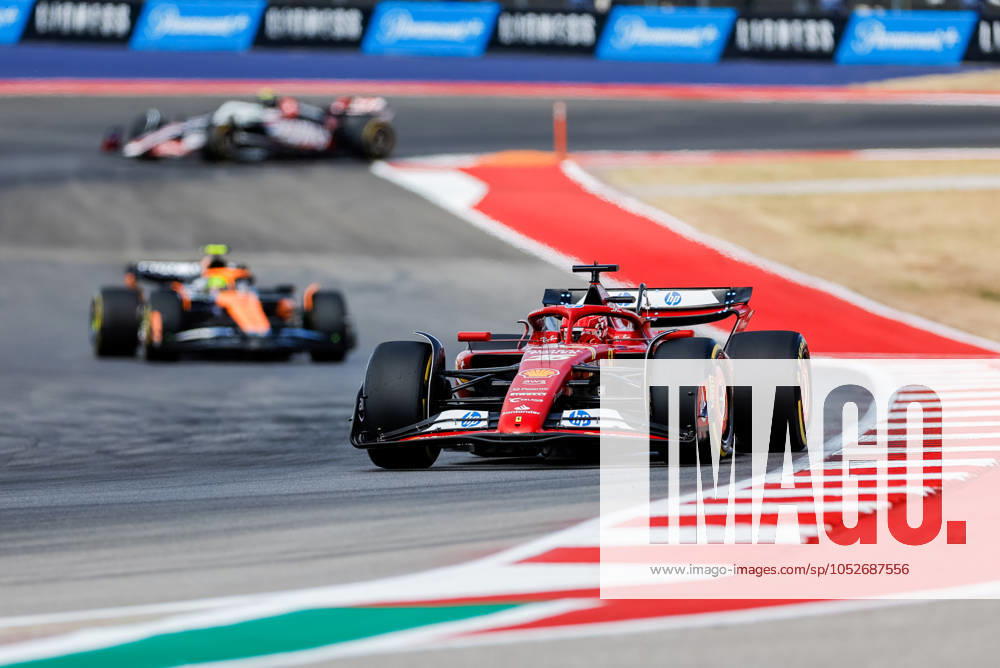 AUSTIN, TX - OCTOBER 19: Charles Leclerc (16) of Morocco and team Scuderia Ferrari drives during the Sprint Race at the Formula 1 Pirelli United States Grand Prix on October 19, 2024 at the Circuit of The Americas in Austin, TX. (Photo by Bob Kupbens Icon Sportswire) AUTO: OCT 19 F1 Pirelli United States Grand Prix Icon2410191041
