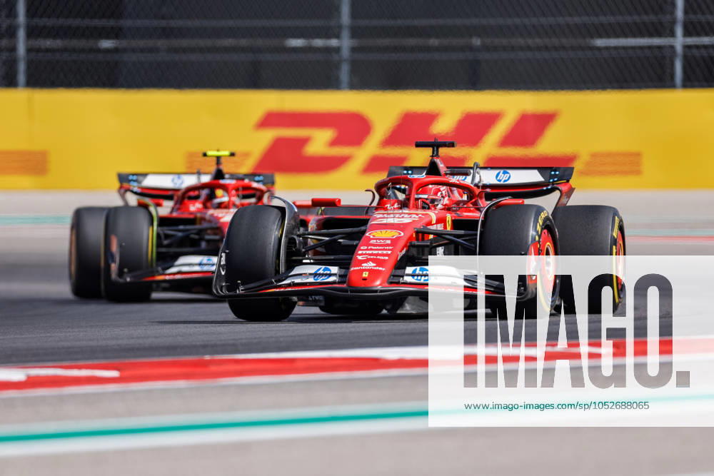 AUSTIN, TX - OCTOBER 19: Charles Leclerc (16) of Morocco and team Scuderia Ferrari drives during the Sprint Race at the Formula 1 Pirelli United States Grand Prix on October 19, 2024 at the Circuit of The Americas in Austin, TX. (Photo by Bob Kupbens Icon Sportswire) AUTO: OCT 19 F1 Pirelli United States Grand Prix Icon2410191531