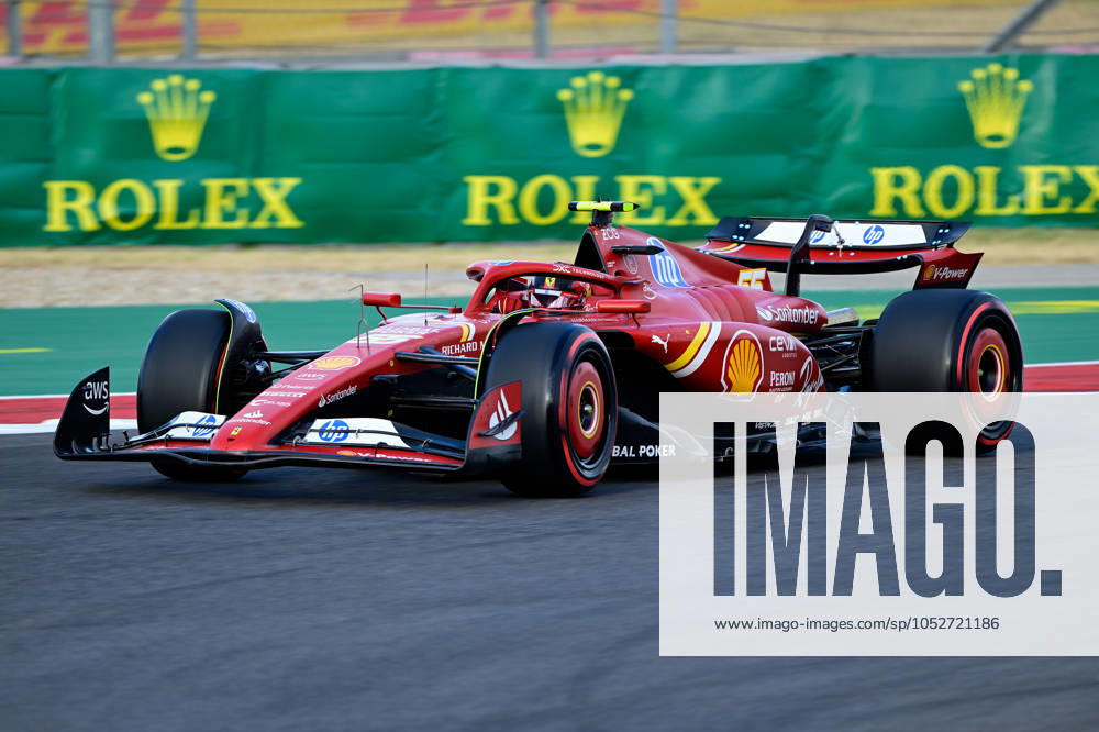 Motorsport FIA Formula 1, Grand Prix of the USA 2024, v l Qualifying Carlos Sainz Ferrari starting number 55 FIA REGULATIONS PROHIBIT ANY USE OF PHOTOGRAPHS as IMAGE SEQUENCES and or QUASI VIDEO Austin