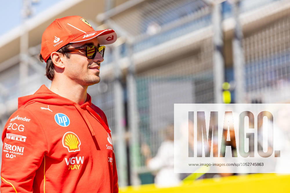 AUSTIN, TX - OCTOBER 20: Charles Leclerc (16) of Morocco and team Scuderia Ferrari during the drivers parade before the Formula 1 Pirelli United States Grand Prix on October 20, 2024 at the Circuit of The Americas in Austin, TX. (Photo by Bob Kupbens Icon Sportswire)(Photo by Bob Kupbens Icon Sportswire) AUTO: OCT 20 F1 Pirelli United States Grand Prix Icon2410200901