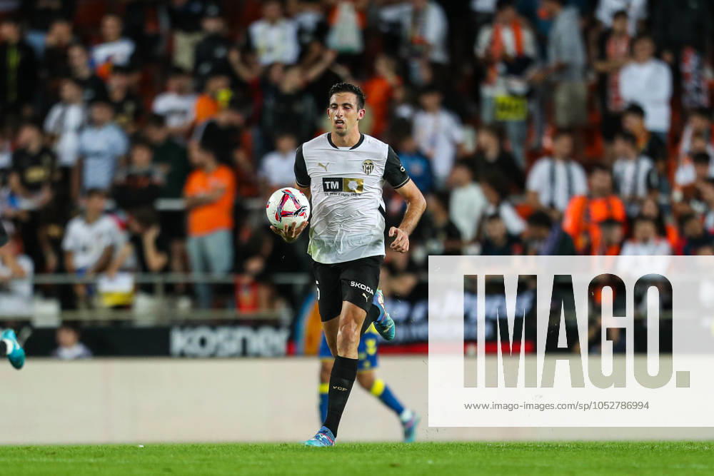 Cesar Tarrega of Valencia CF celebrates a goal during the Spanish league, La Liga EA Sports, football match played between Valencia CF and UD Las Palmas at Mestalla stadium on October 21, 2024, in Valencia, Spain. Valencia SPAIN - ZUMAa181 20241021_zaa_a181_170