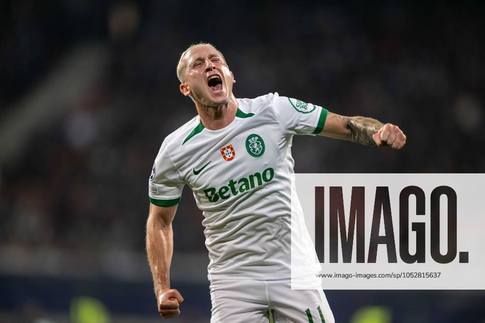Nuno Santos a goal celebrate during UEFA Champions league match, Sturm Graz - Sporting CP , 22. october 2024