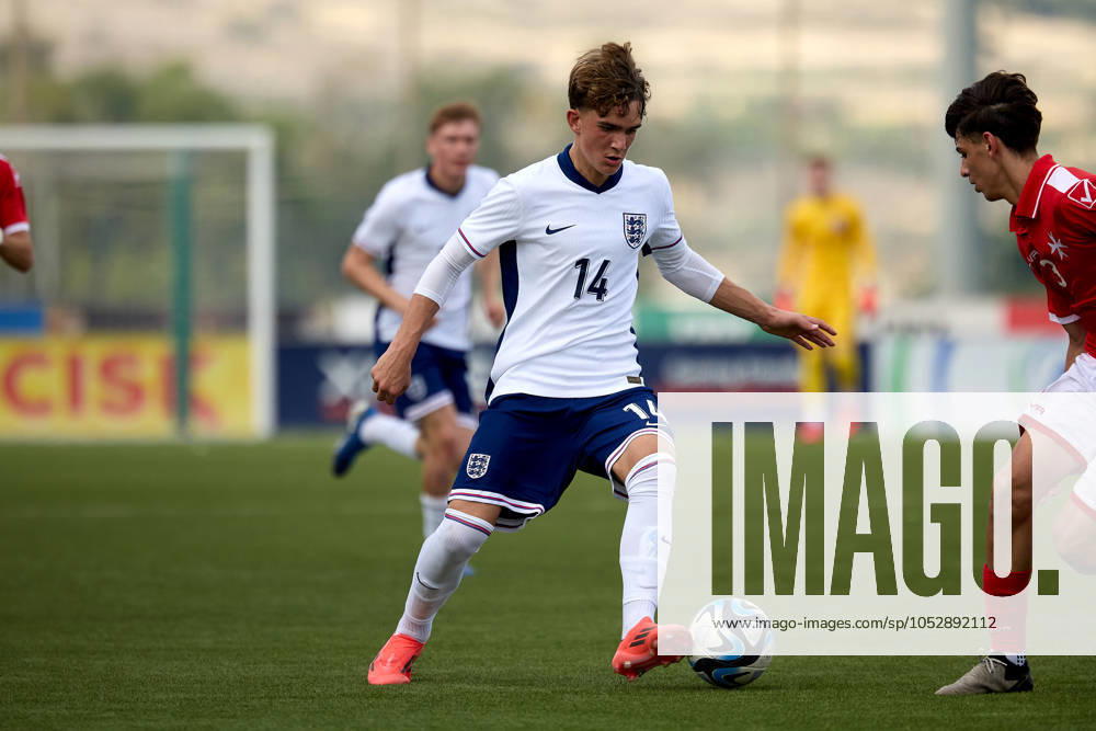 Max Dowman of England is in action during the UEFA European Under-17 Championship 2025 Group 1 qualifying soccer match between England and Malta at the Centenary Stadium, Ta Qali, Malta on October 24, 2024. England v Malta - Under-17 Championship UEFA Qualifying 2025 UEFA_U17_QLFY_25