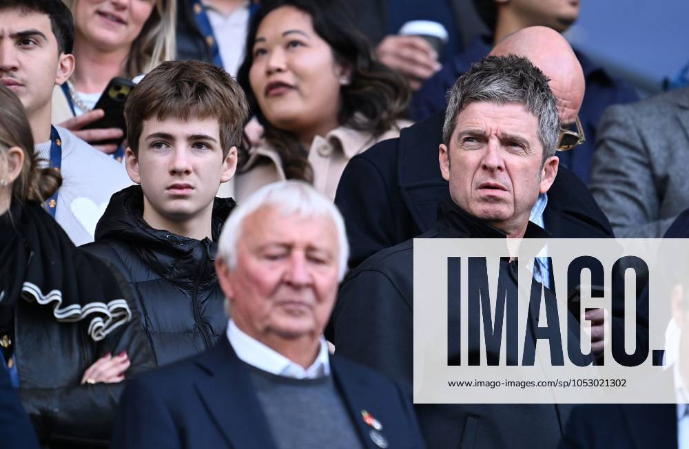 KW43 Noel Gallagher in the crowd with his son Donovan Manchester City v Southampton, Premier League, Football, Etihad Stadium, Manchester, UK - 26 Oct 2024