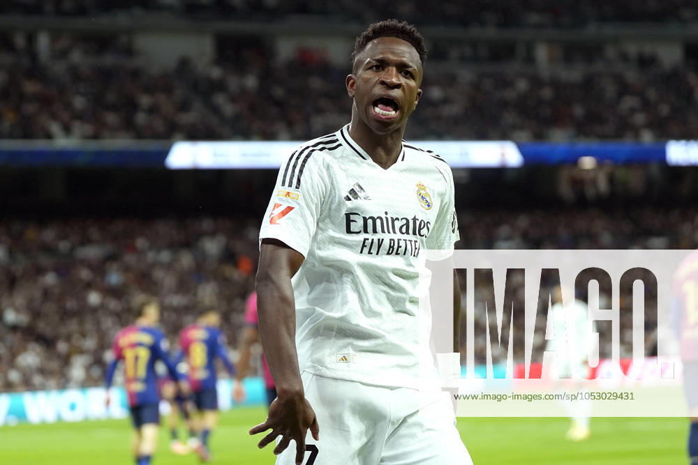 ESP: Real Madrid v FC Barcelona, Barca La Liga EA Sports. Date 11 Vinicius Junior of Real Madrid CF during the La Liga EA Sports match between Real Madrid and FC Barcelona played at Santiago Bernabeu Stadium on October 26, 2024 in Madrid, Spain. kpng