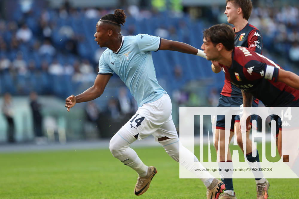 Rome, Italy 27.10.2024 : Tijjani Noslin of Lazio score the goal and celebrate with the team during Italian football championship Serie A Enilive 2024-2025 match SS Lazio vs Genoa FC at Stadio Olimpico in Rome on October 27, 2024.
