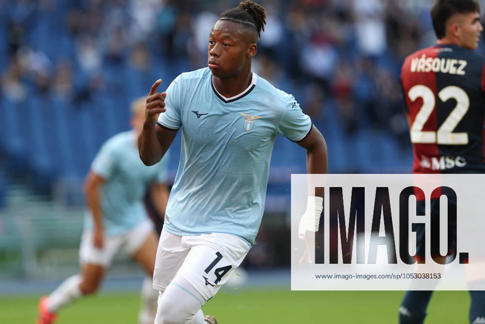 Rome, Italy 27.10.2024 : Tijjani Noslin of Lazio score the goal and celebrate with the team during Italian football championship Serie A Enilive 2024-2025 match SS Lazio vs Genoa FC at Stadio Olimpico in Rome on October 27, 2024.