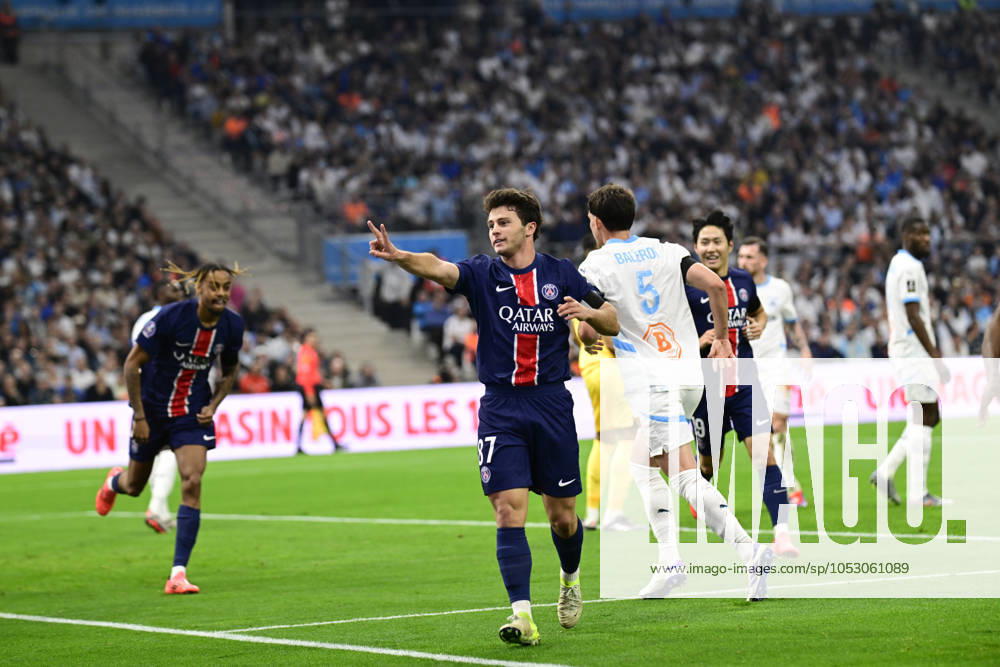 L Olympique de Marseille reçoit le Paris Saint Germain en clôture de la neuvième journée de Ligue 1 McDonald s. But PSG João Neves (PSG) FOOTBALL : Olympique de Marseille VS Paris Saint Germain - Ligue 1 McDonald s - 27 10 2024 WilliamCannarella Panoramic