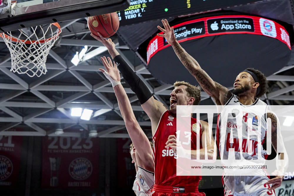 German Basketball Bundesliga BBL , FC Bayern Munich Basketball vs Würzburg Baskets, Munich FC Bayern Basketball, Würzburg Baskets, 2024 10 27 in Munich BMW Park OBST Andreas FC Bayern Basketball FCBB13SG sportworld Munich BMW Park Bayern Germany