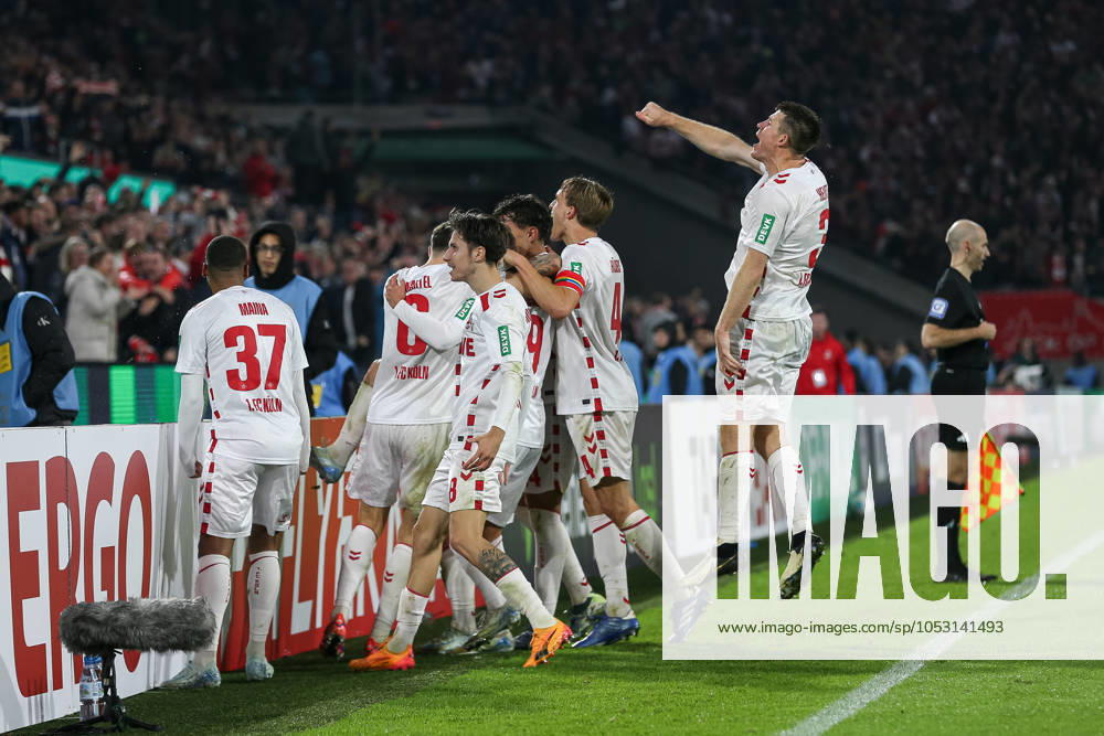 Luca Waldschmidt 1 FC Koeln celebrates after scoring his team s second goal with teammates during the second round of DFB Pokal match between 1 FC Koeln and Holstein Kiel, RheinEnergieStadion on October 29, 2024 in Cologne, Germany, Germany Photo by Oliver Kaelke DeFodi Images Luca Waldschmidt 1 FC Koeln celebrates after scoring his team s second goal with teammates during the second Round of DFB Pokal match between 1 FC Köln and Holstein Kiel at RheinEnergieStadion on October 29, 2024 in Cologne, Germany Photo by Oliver Kaelke DeFodi Images DFL regulations prohibit any use of photographs as image sequences and or quasi video not used in POL SRB CRO FRA GBR NED ITA USA Defodi 678 2024 10 29 OK KOEKSV 1818 Defodi-678 not used in POL SRB CRO FRA GBR NED ITA USA DFL regulations prohibit any use of photographs as image sequences and or quasi-video.