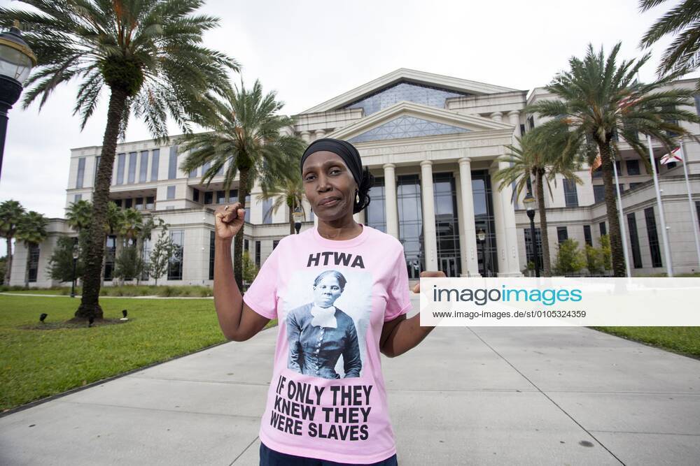 Rosemary McCoy, 63, poses for a portrait at the Duval County Courthouse in Jacksonville on Saturday, October 3, 2020. After gathering signatures to get Amendment 4 on the ballot McCoy is one of 17 felons suing the state due to the clause. If people understood the truth about what s going on then they could be free, McCoy said. Most of us are still in bondage. We are living in captivity in 2020, and when we can t vote you are definitely in captivity because you don t have a voice, you re not saying anything so only slaves were the ones that didn t have a voice you couldn t vote so they put us back into that same type of mentality. She and three other founders started the Harriet Tubman Wom - ZUMAs70_ 20201003_zan_s70_042