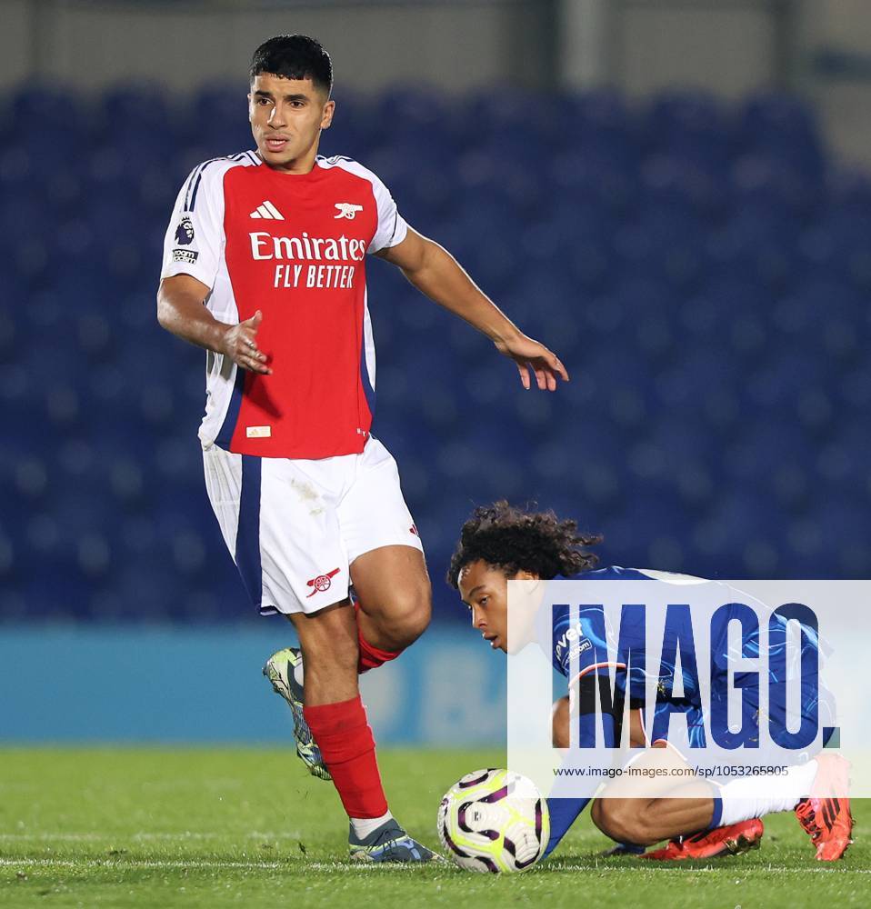 - Chelsea U21, U 21 v Arsenal U21, Premier League 2, Kingsmeadow Stadium, London, UK - 1st November 2024. Salah Eddine Oulad M Hand of Arsenal U21 - Chelsea U21 v Arsenal U21, Premier League 2, Kingsmeadow Stadium, London, UK - 1st November 2024. By Daniel Weir Crystal Pix. London Kingsmeadow Stadium UK