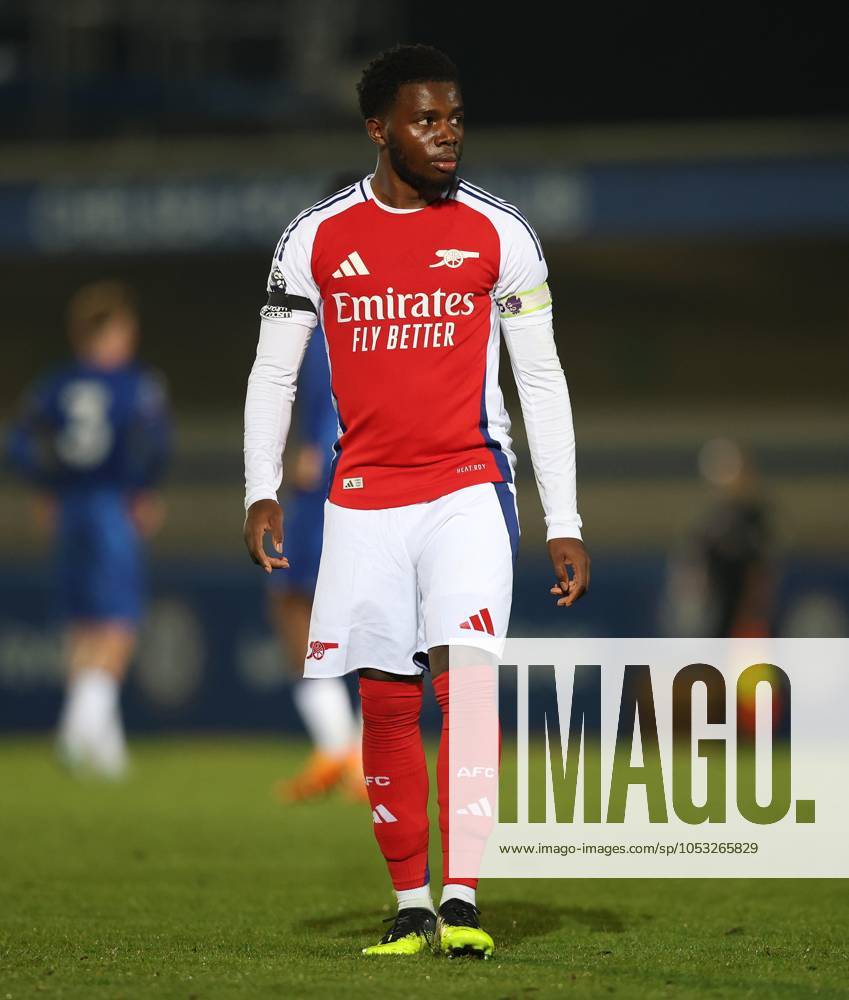 - Chelsea U21, U 21 v Arsenal U21, Premier League 2, Kingsmeadow Stadium, London, UK - 1st November 2024. Nathan Butler-Oyedeji of Arsenal U21. - Chelsea U21 v Arsenal U21, Premier League 2, Kingsmeadow Stadium, London, UK - 1st November 2024. By Daniel Weir Crystal Pix. London Kingsmeadow Stadium UK