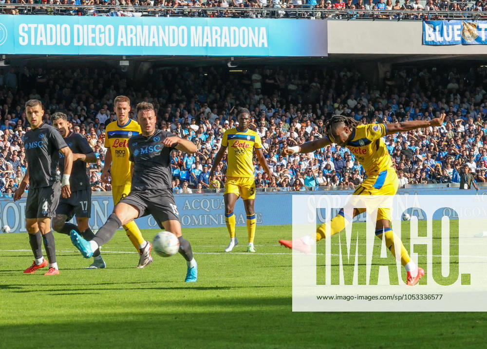 Serie A Football Championship Match - 2024 25 Napoli vs Atalanta During the football match of 26 10 2024, valid for the Italian Serie A championship - 2024 25 in Naples at the Diego Armando Maradona Stadium between SSC Napoli vs BC Atalanta In the photo: goal the Ademola Lookman of Atalanta AC NAPOLI Stadium Diego Armando Maradona CAMPANIA ITALIA
