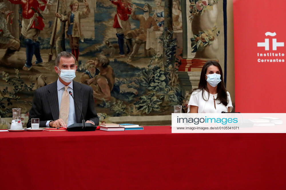 Madrid Queen Letizia and King Felipe during the annual meeting of the Cervantes Institute s Patronage held at El Pardo Palace, in Madrid.