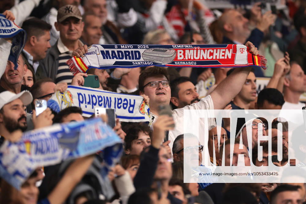 Madrid, Spain, 5th November 2024. Real Madrid fans hold aloft scarves prior to kick off in the UEFA Champions League match at the Santiago Bernabau, Madrid. Picture credit should read: Jonathan Moscrop Sportimage . SPI-3425-0054