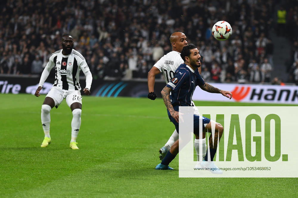 Joao Mario (18) of Besiktas JK and Sergio Pena (8) of Malmö FF during the UEFA Europa League 2024 25 League Phase MD4 match between Besiktas JK and Malmö FF at Besiktas Park on November 6, 2024 in Istanbul, Turkey. (Photo by Seskimphoto ) Besiktas JK v Malmö FF -- UEFA Europa League 2024 25 League match