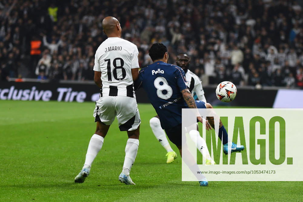 Joao Mario (18) of Besiktas JK and Sergio Pena (8) of Malmö FF during the UEFA Europa League 2024 25 League Phase MD4 match between Besiktas JK and Malmö FF at Besiktas Park on November 6, 2024 in Istanbul, Turkey. Istanbul Turkey