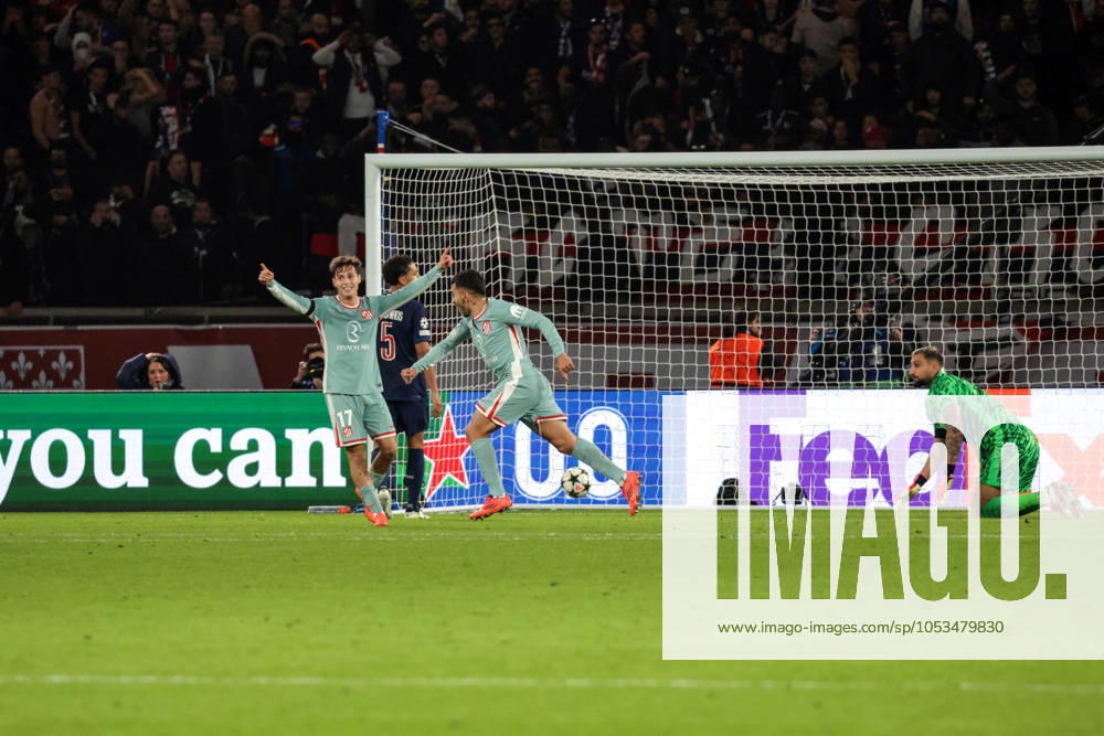 France - UEFA Champions League Paris Saint Germain vs. Atletico de Madrid - 06 11 2024 FRANCE, PARIS, NOVEMBER 06. Angel Correa of Atletico de Madrid celebrates after scoring the winning goal during the UEFA Champions League football match between Paris Saint Germain and Atletico de Madrid on November 06, 2024 at Parc des Princes in Paris, France. Photo by Manuel Blondeau AOP.Press Paris Parc des Princes France
