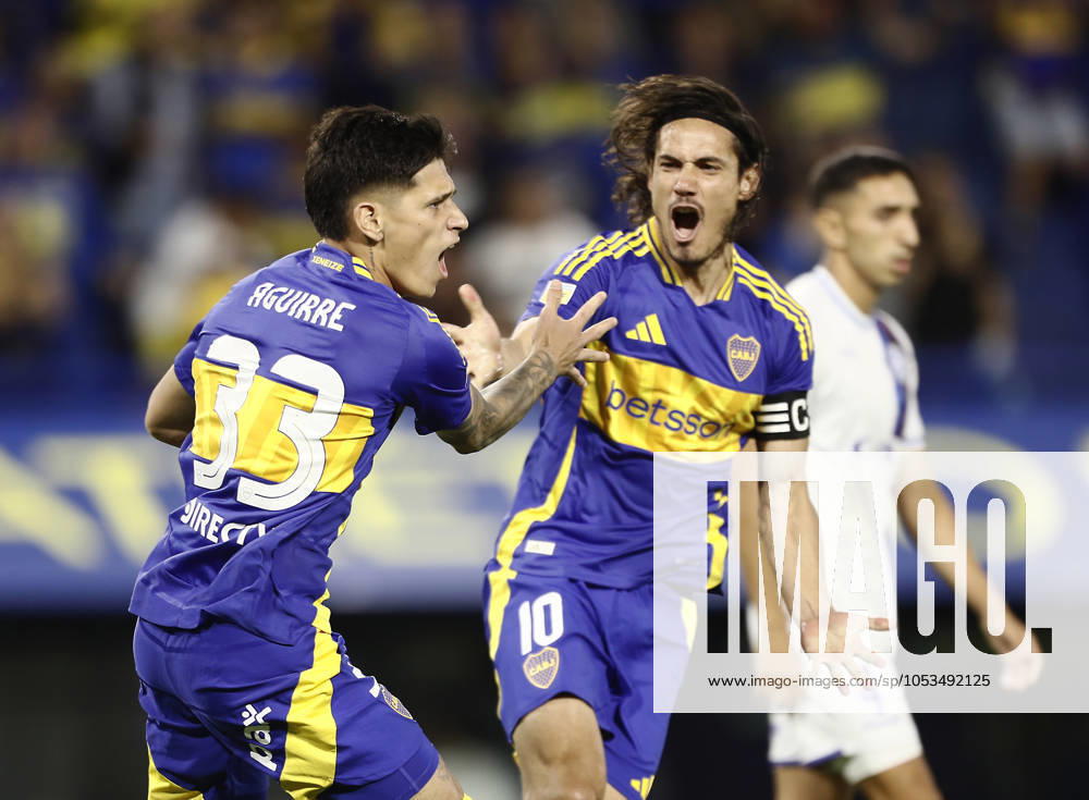Brian Aguirre and Edinson Cavani Boca Juniors vs Godoy Cruz Torneo de la Liga Profesional Argentina 2024 November 6, 2024 Estadio Alberto J Armando La Bombonera Photo Javier Garcia Martino Press CABJ