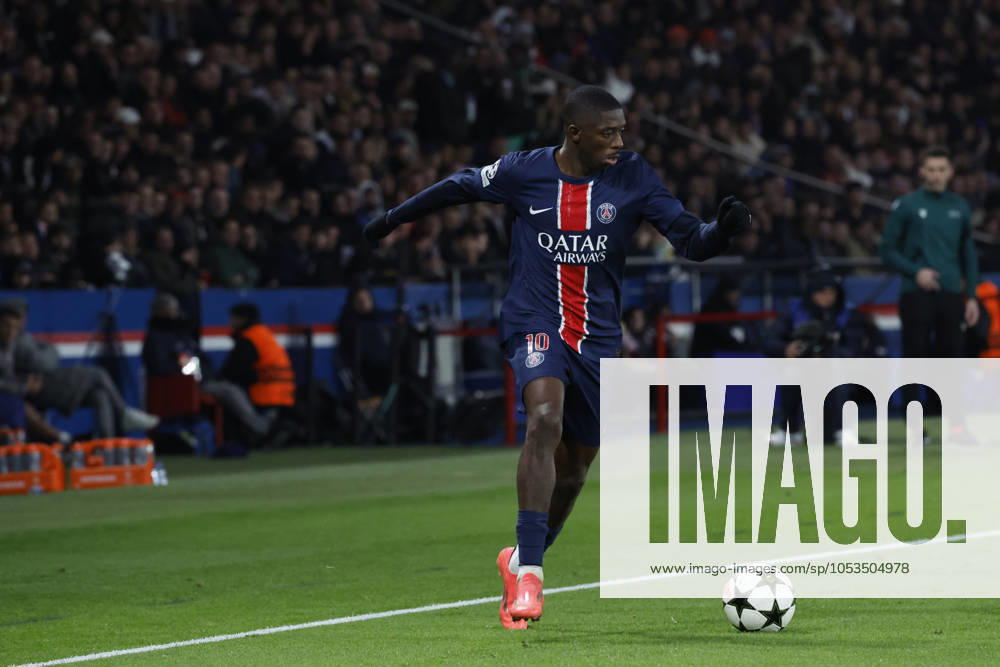 Football : PSG - Atletico Madrid (1-2). 6 Novembre 2024 - Paris, France : PSG vs Atletico Madrid dans la premiere phase de la Ligue des Champions de football. Atleico Madrid bat PSG 2-1. Ousmane Dembele (Paris en maillot bleu) ici en action. (Photo Henri Szwarc Starface) 311231 2024-11-06 Paris France