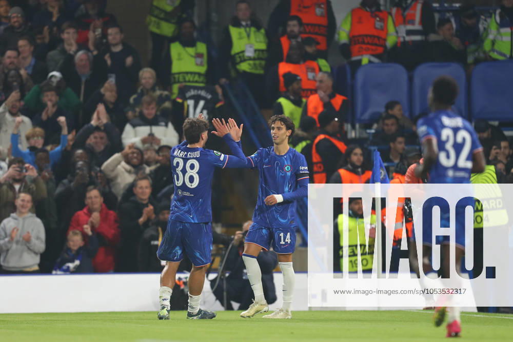 7th November 2024; Stamford Bridge, Chelsea, London, England: UEFA Europa Conference League Football, Chelsea versus Noah; Joao Felix of Chelsea celebrates his goal in the 21st minute for 4-0. ActionPlus12712618 KatiexChan Content restricted for UK based newspaper