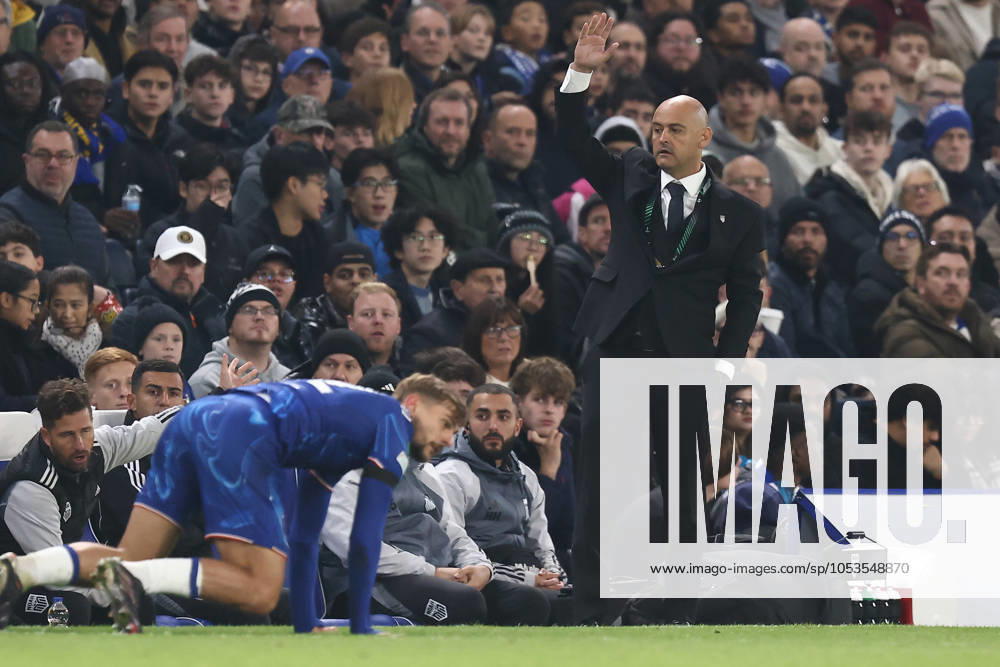 Chelsea v FC Noah Europa Conference League 07 11 2024. FC Noah Manager Rui Mota during the Europa Conference League match between Chelsea and FC Noah at Stamford Bridge, London, England on 7 November 2024. London Stamford Bridge Greater London England Editorial use only ,