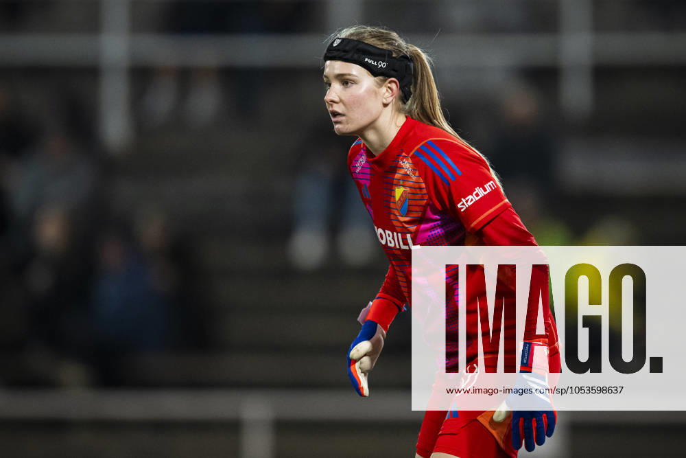 Djurgardens goalkeeper Elvira Björklund during the football match in Damallsvenskan between Djurgarden and Rosengard on November 9, 2024 in Stockholm