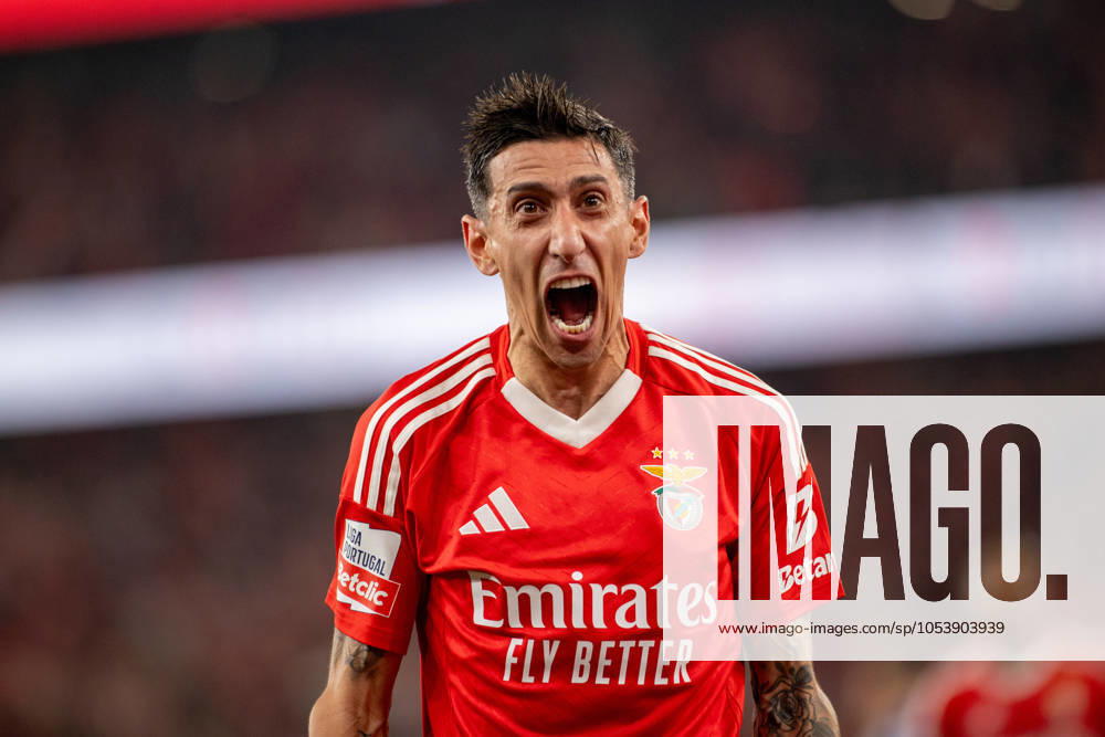 ANGEL DI MARIA from SL Benfica seen celebrating his goal from SL Benfica during the Liga Portugal Betclic 2024 25 match between SL Benfica and FC Porto at Estadio da Luz on November 10, 2024 in Lisboa, Portugal. Final score: SL Benfica 4:1 FC Porto Lisbon Portugal Lisboa Portugal - ZUMA Bet 20241110_spo_l192_007