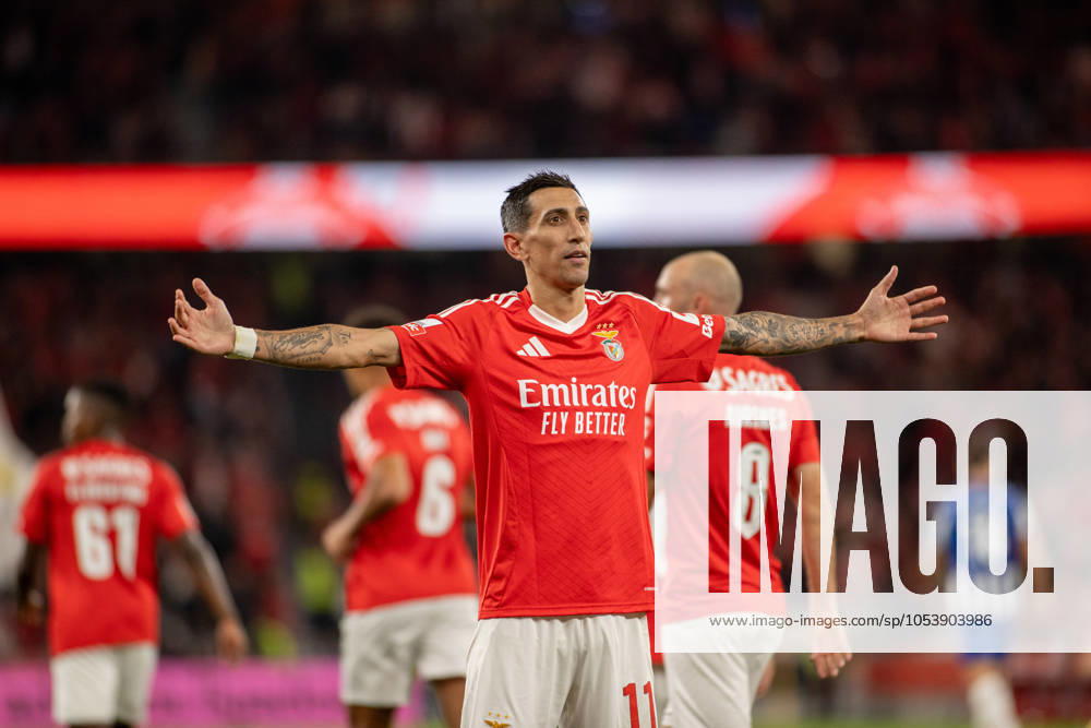 ANGEL DI MARIA from SL Benfica seen celebrating his first goal during the Liga Portugal Betclic 2024 25 match between SL Benfica and FC Porto at Estadio da Luz on November 10, 2024 in Lisboa, Portugal. Final score: SL Benfica 4:1 FC Porto Lisbon Portugal Lisboa Portugal - ZUMA Bet 20241110_spo_l192_018