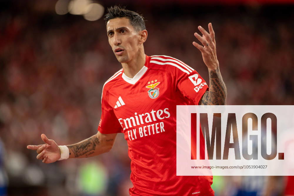 ANGEL DI MARIA from SL Benfica seen celebrating his first goal during the Liga Portugal Betclic 2024 25 match between SL Benfica and FC Porto at Estadio da Luz on November 10, 2024 in Lisboa, Portugal. Final score: SL Benfica 4:1 FC Porto Lisbon Portugal Soccer 2024: Benfica 4:1 Porto - ZUMA Bet 20241110_spo_l192_023