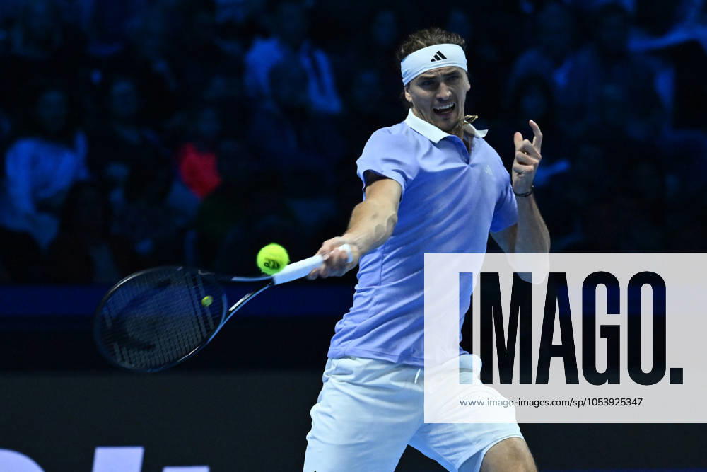 Nitto ATP, Tennis Herren Finals 2024 - Day 6 Alexander Zverev (GER) competes against Carlos Alcaraz (ESP) during day six of the Nitto ATP Finals 2024 at Inalpi Arena in Turin, Italy, on November 15, 2024. Turin Italy Italy