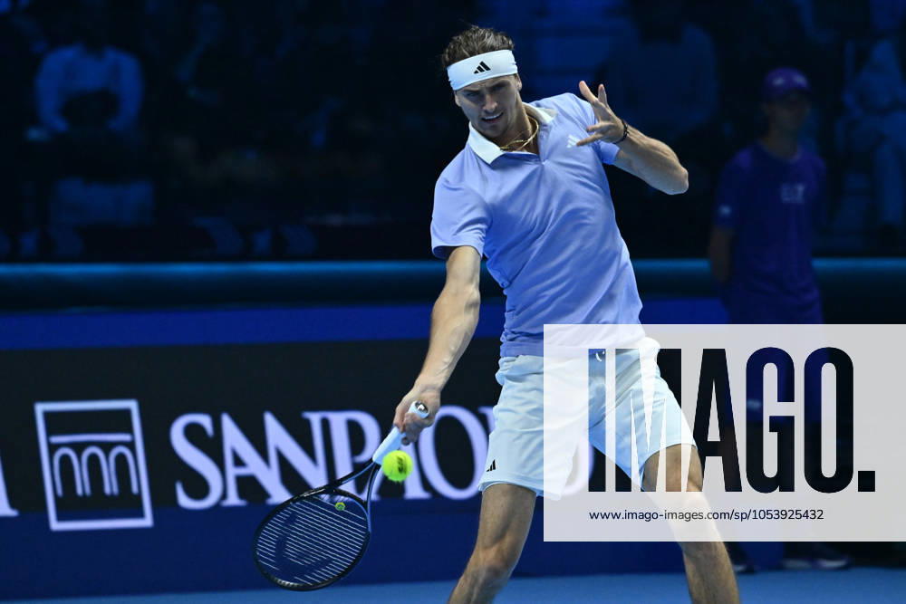 Nitto ATP, Tennis Herren Finals 2024 - Day 6 Alexander Zverev (GER) competes against Carlos Alcaraz (ESP) during day six of the Nitto ATP Finals 2024 at Inalpi Arena in Turin, Italy, on November 15, 2024. Turin Italy Italy