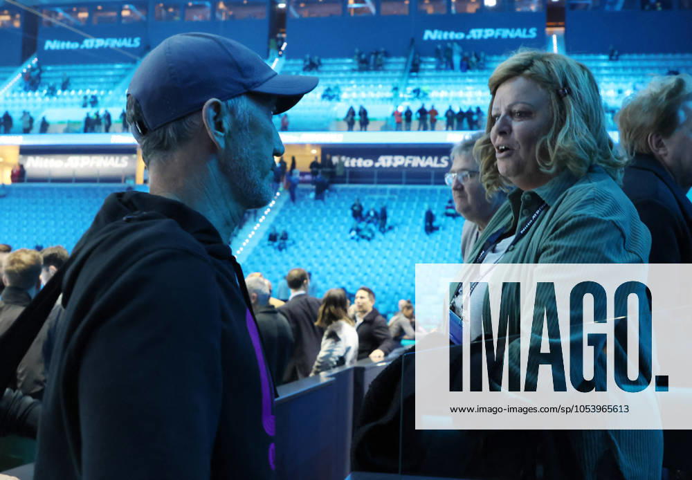 New event uploaded by calabro on 11-16-2024 21:2 Turin - Tennis, Nitto ATP, Tennis Herren Finals, Siglinde, Jannik Sinner s mother, with Darren Cahill, Turin, November 16, 2024. Photo Felice Calabro Editorial Usage Only Italy