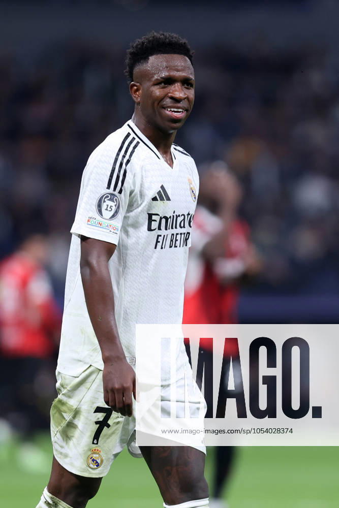 VINICIUS JUNIOR JR VINI JR, Champions League 2024-25, Real Madrid-Milan 1-3, azione, action, single shot CHAMPIONS LEAGUE 2024-25 REAL MADRID-MILAN 1-3