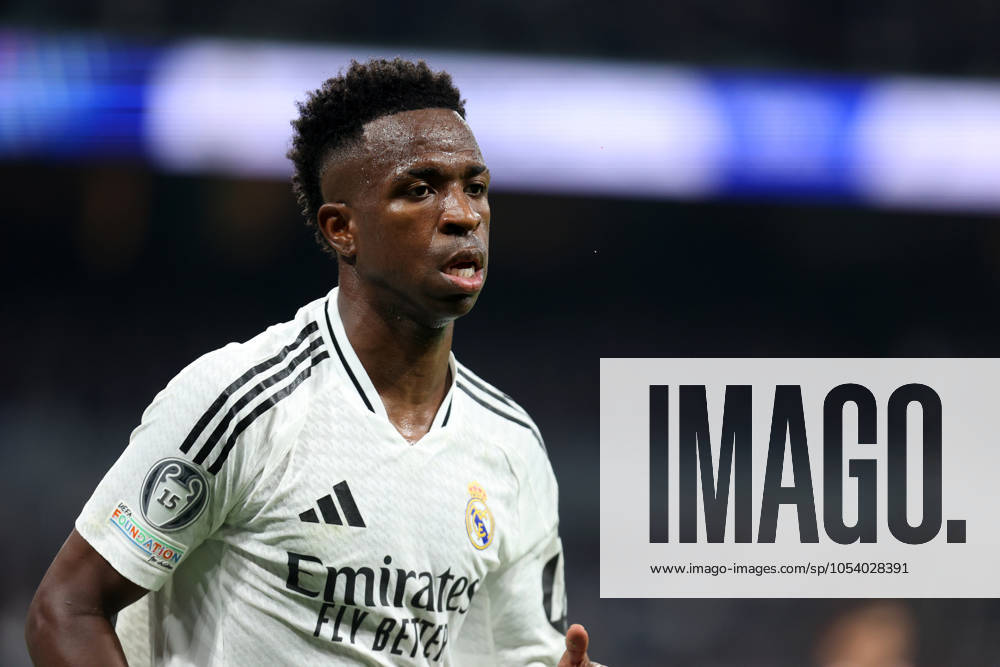 VINICIUS JUNIOR JR VINI JR, Champions League 2024-25, Real Madrid-Milan 1-3, azione, action, single shot CHAMPIONS LEAGUE 2024-25 REAL MADRID-MILAN 1-3