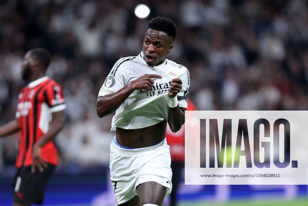 VINICIUS JUNIOR JR VINI JR, Champions League 2024-25, Real Madrid-Milan 1-3, esultanza, jubel, joy, celebration, single shot CHAMPIONS LEAGUE 2024-25 REAL MADRID-MILAN 1-3